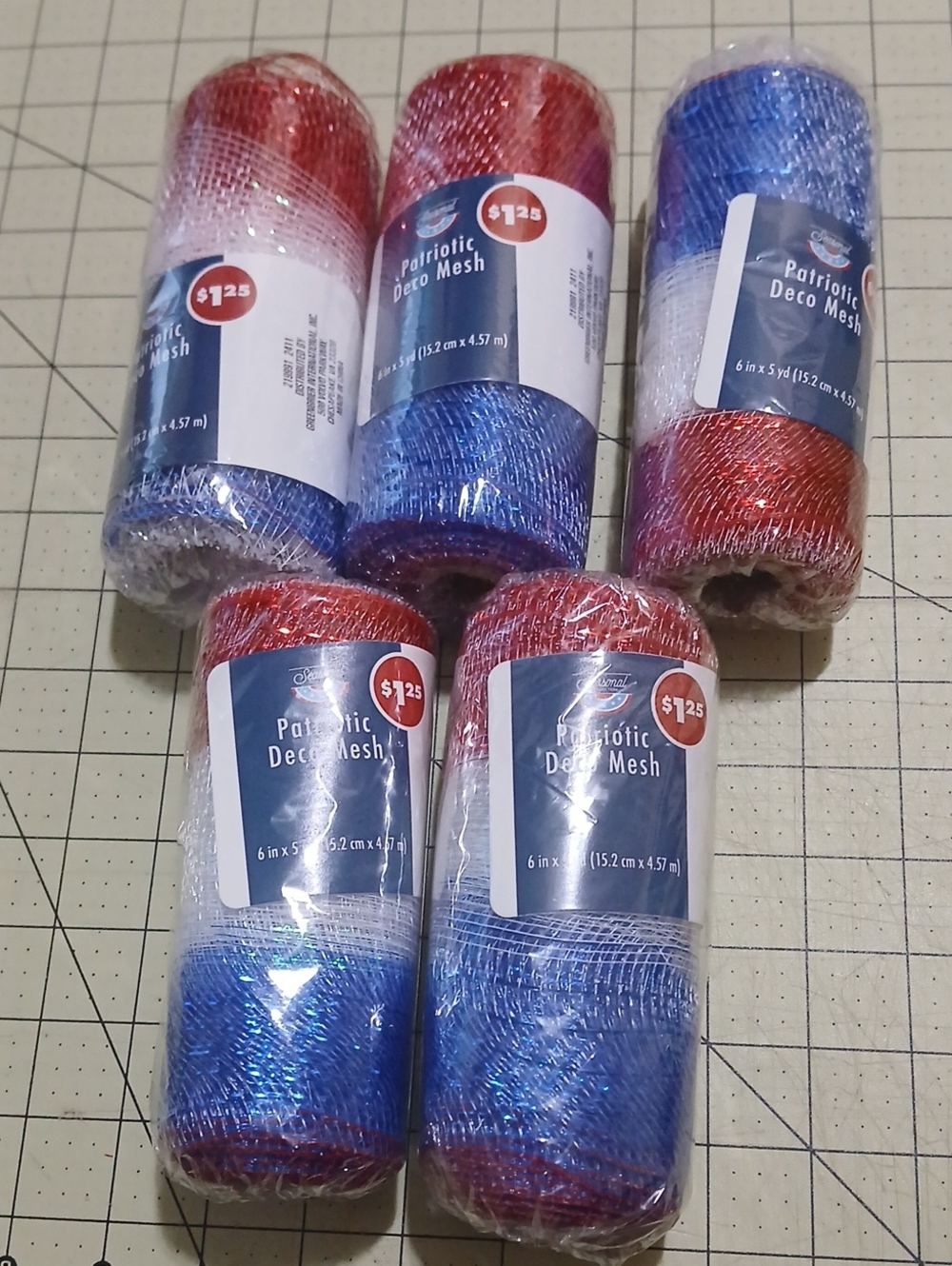 Deco Mesh Bundle - Blue/White/Red
